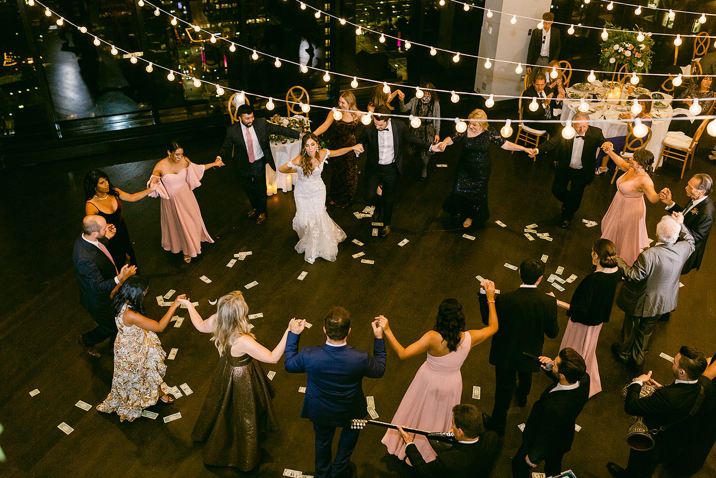 Sirtaki dance perfromed at Boston wedding wioth greek traditions