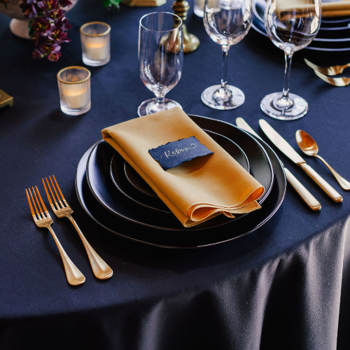 black heirloom dinnerware rentals newport