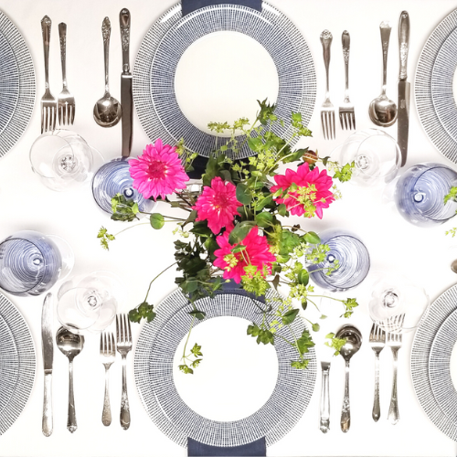 Worcester tablescape for summer linen party rentals