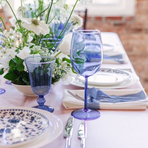 blue glassware rentals boston MA