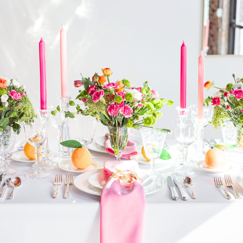 summer tablescape rentals with table setting in Cape Cod
