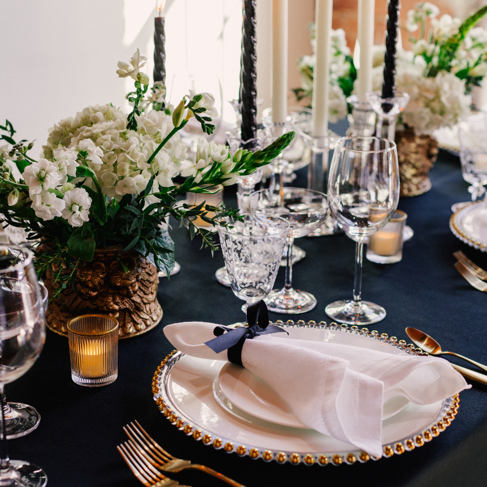 formal wedding reception with decor rentals in Massachusetts