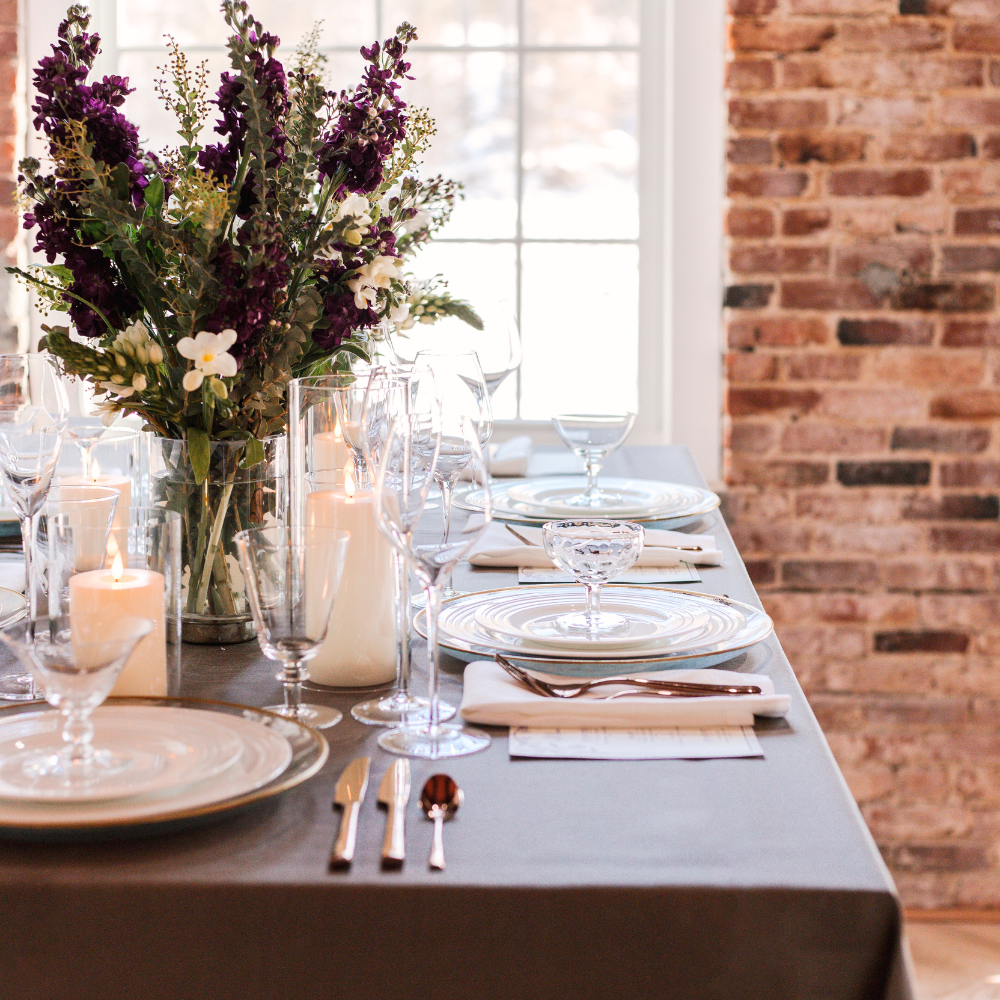tabletop decor rentals with table setting in Boston Massachusetts