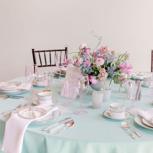 pink glassware rentals newport