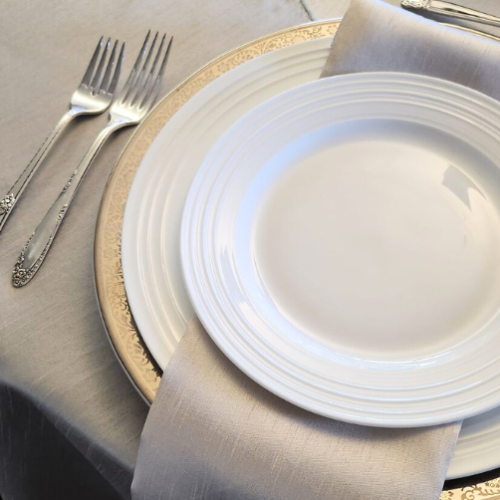 platinum band charger plates rentals