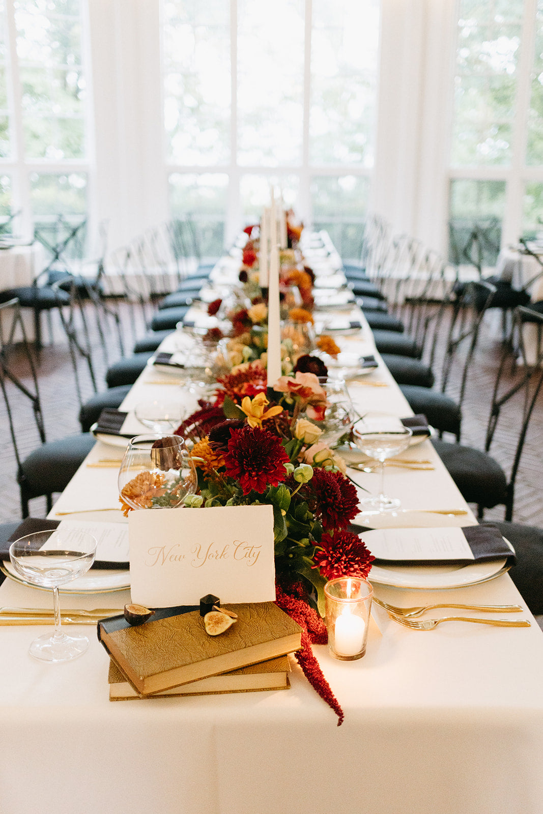 tablescape with dark and moody, vintage inspired theme Boston, MA