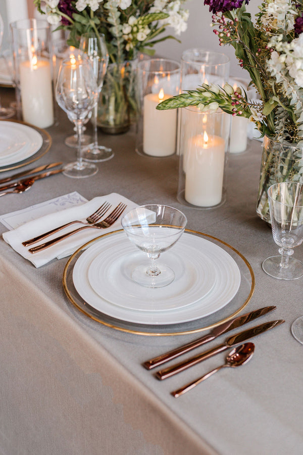 White Rimmed Dinnerware